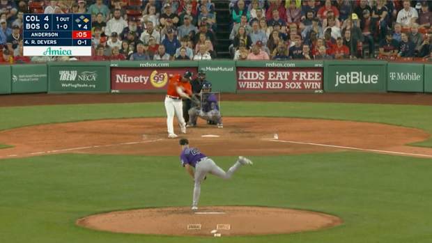 Rafael Devers hits a home run
